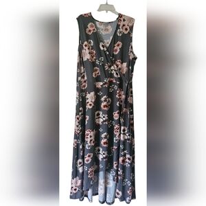 Faux Wrap Sleeveless High Low Dress Plus Size Women 3X